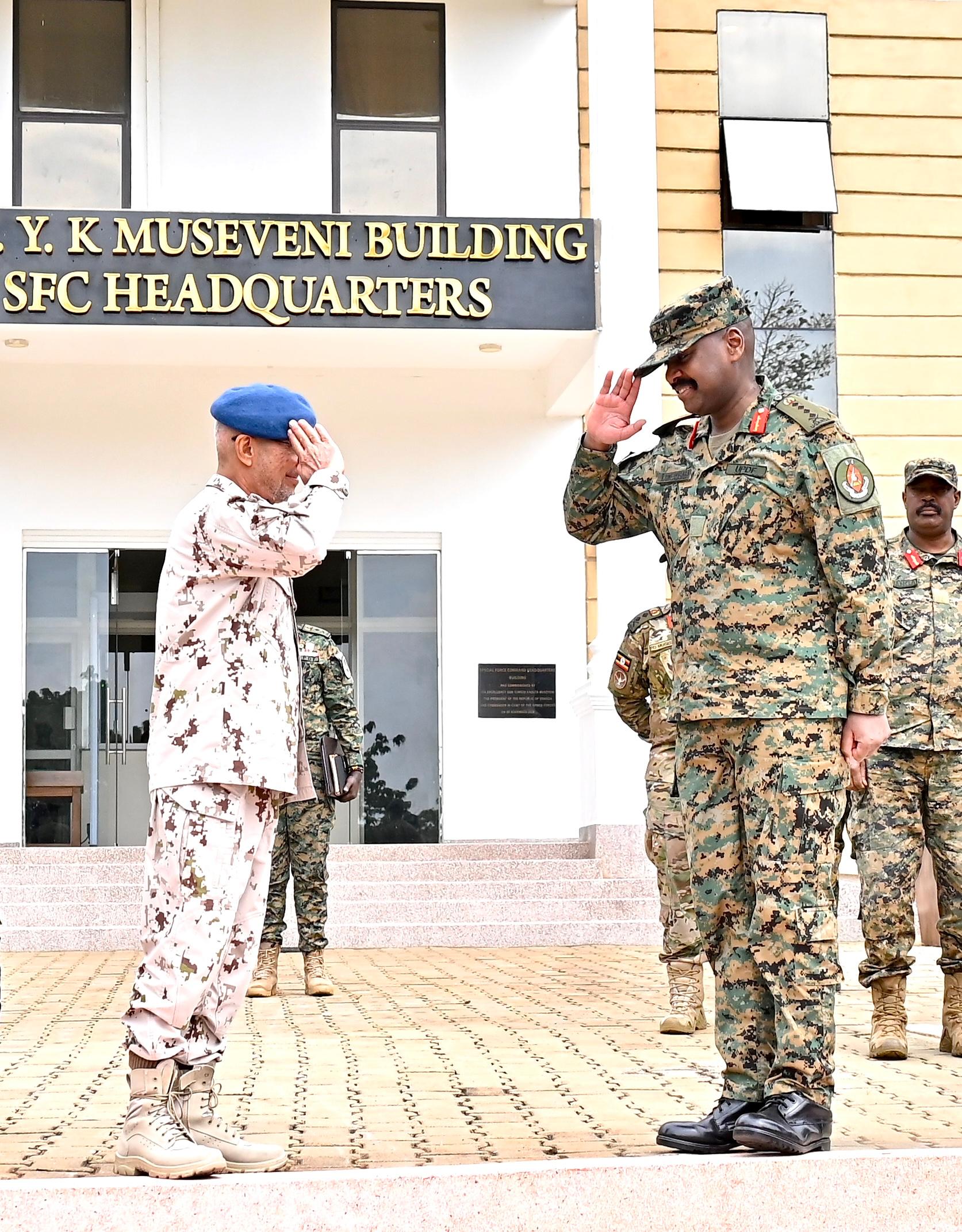 Gen Kainerugaba with UAE counterpart