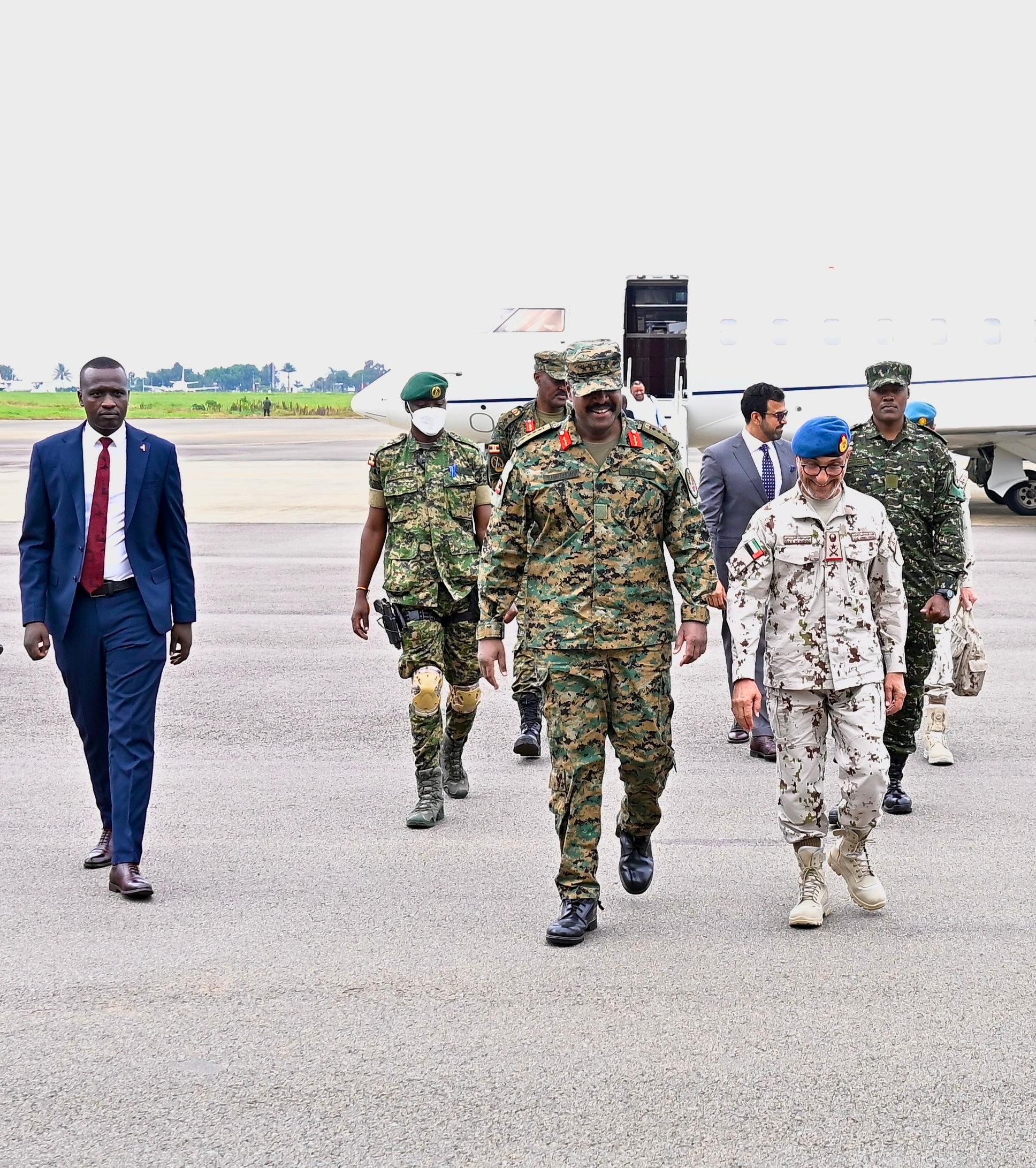 Gen Kainerugaba with UAE counterpart