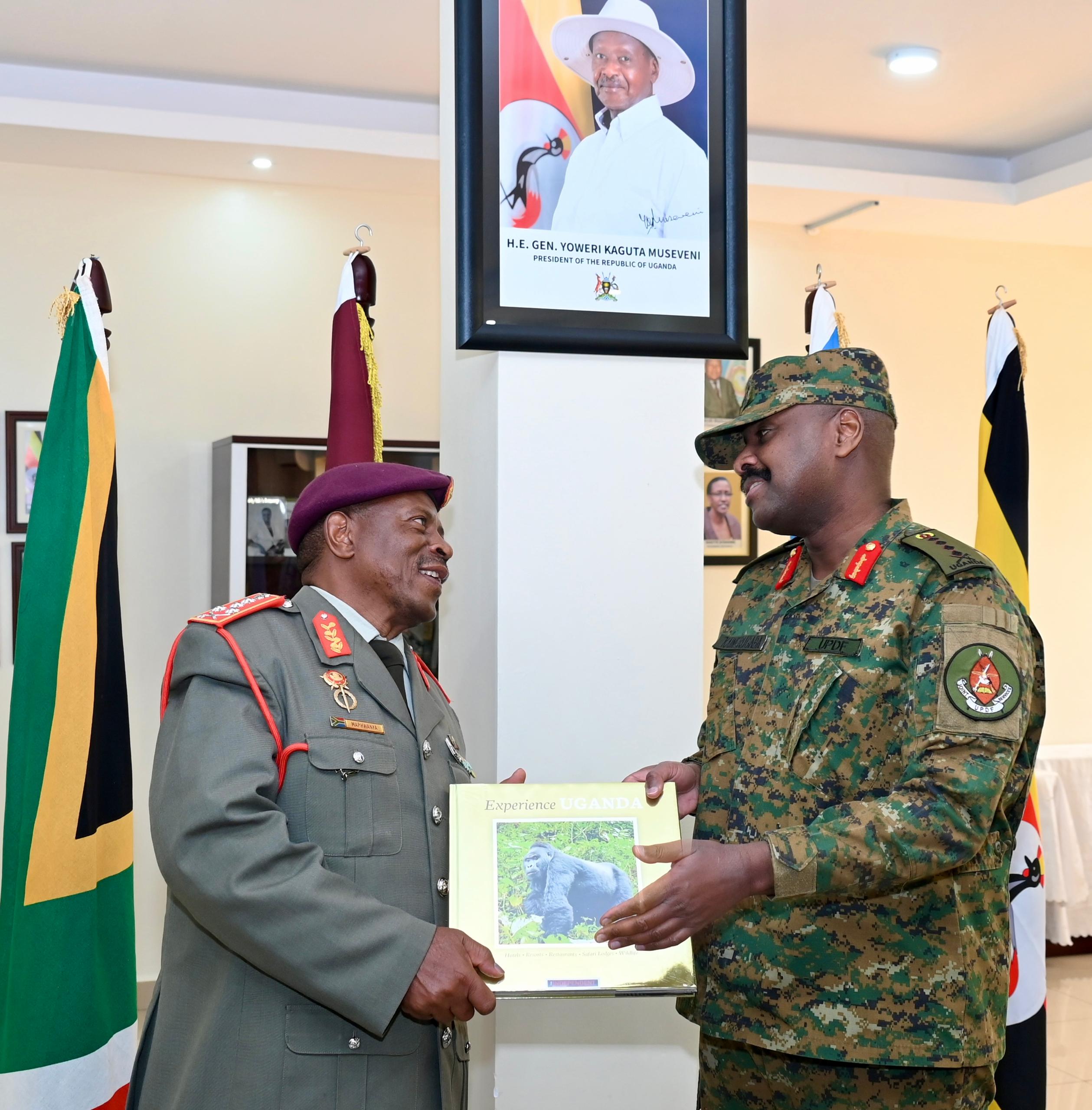 Gen Kainerugaba Discusses Military Cooperation with South African Counterpart
