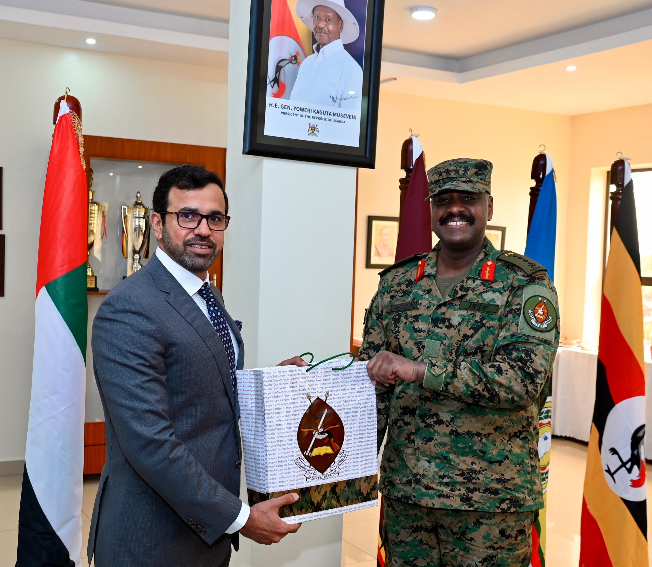 Gen Kainerugaba with UAE counterpart