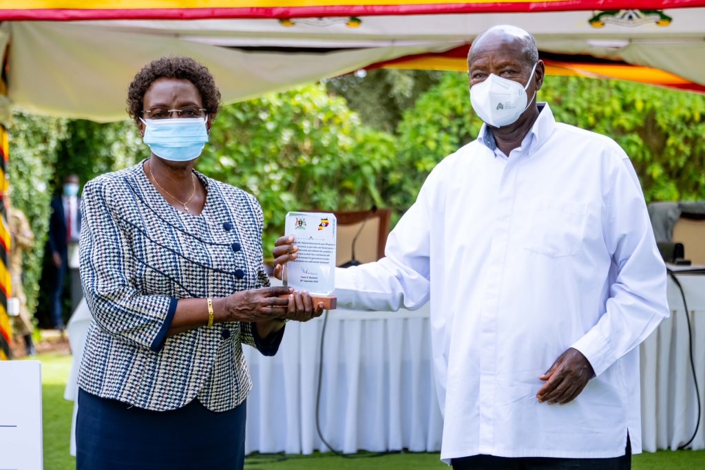 H.E. Yoweri Kaguta Museveni, alongside the First Lady, Janet Kataaha Museveni,