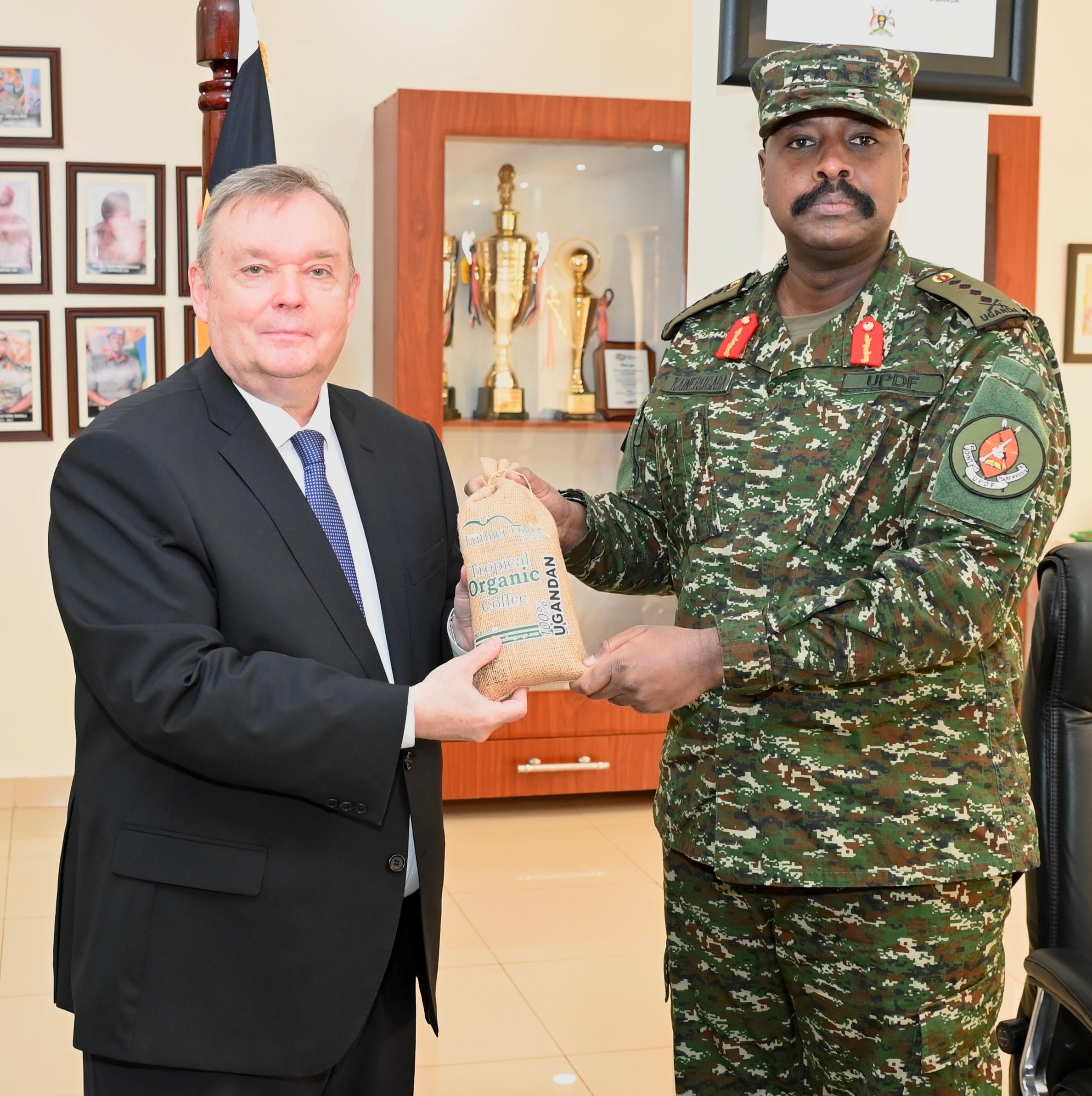  The Chief of Defence Forces of the UPDF, Gen Muhoozi Kainerugaba, met with His Excellency Vladlen Semivolos, the Russian Ambassador
