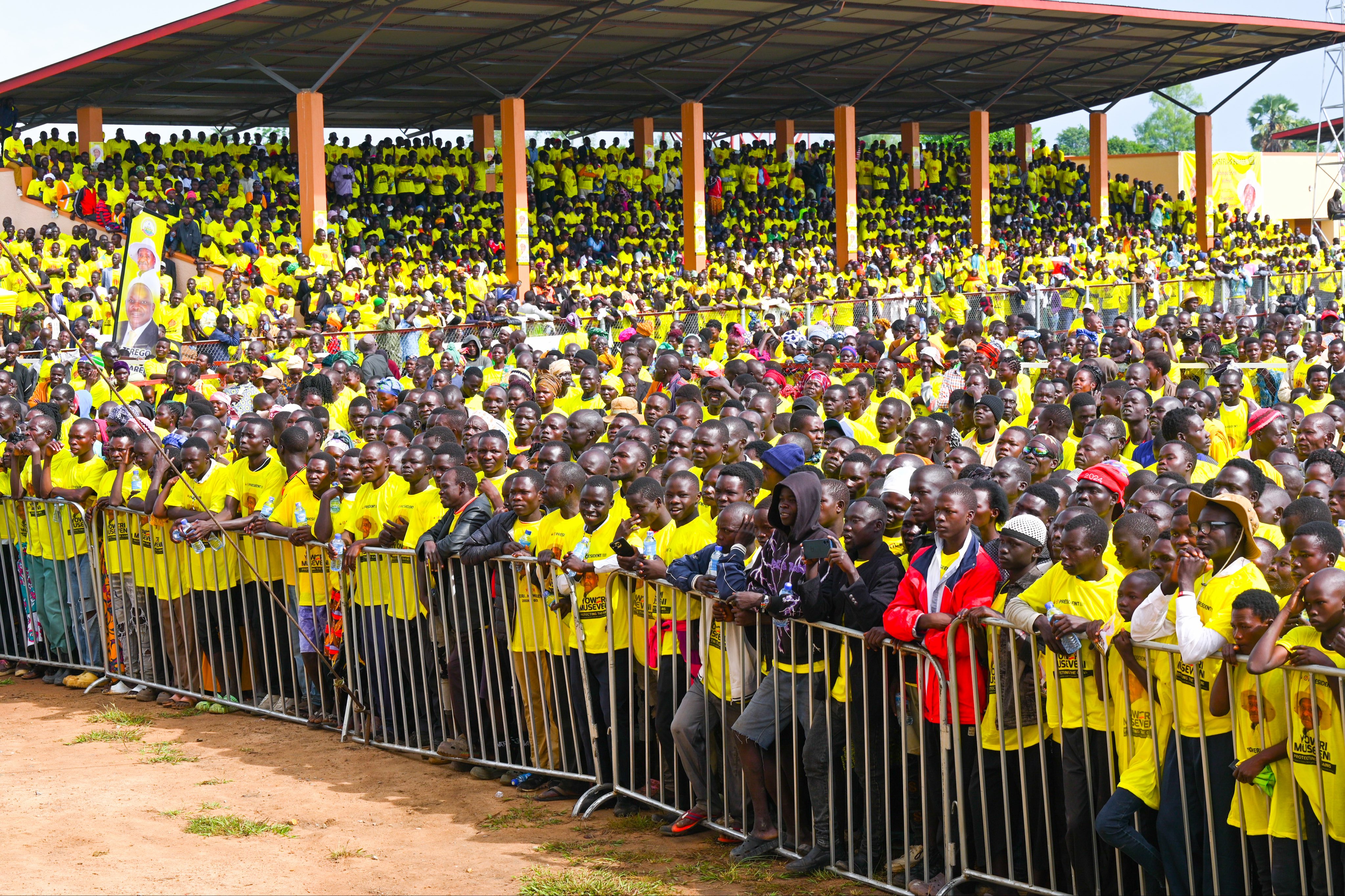 Museveni Launches Leju Stadium in Terego, Urges Residents to Turn Peace, Infrastructure into Wealth
