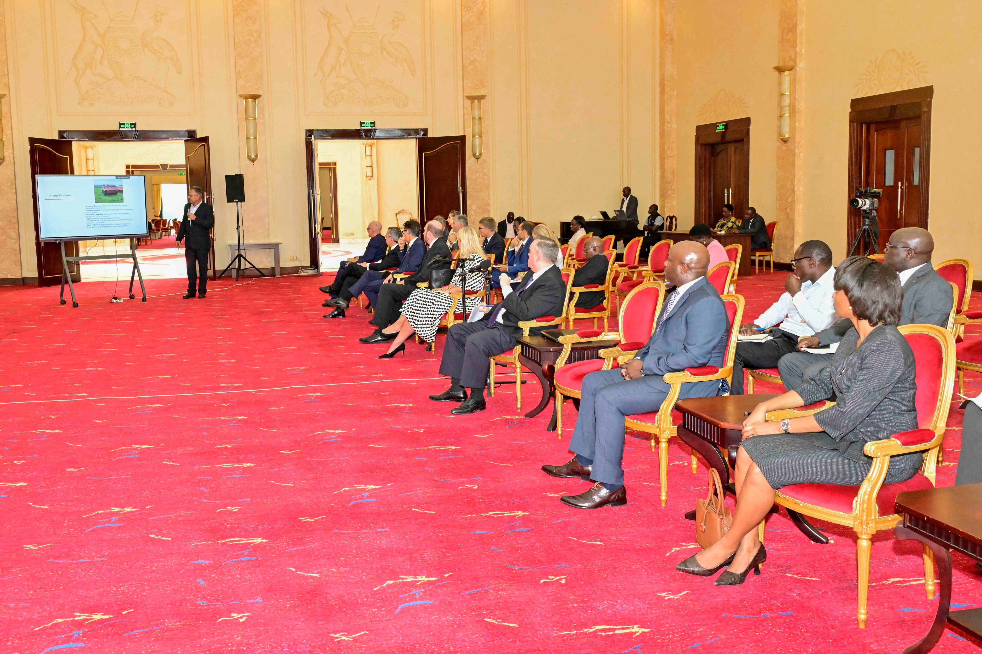 Museveni Unveils Firefighting Vehicle to Global Envoys