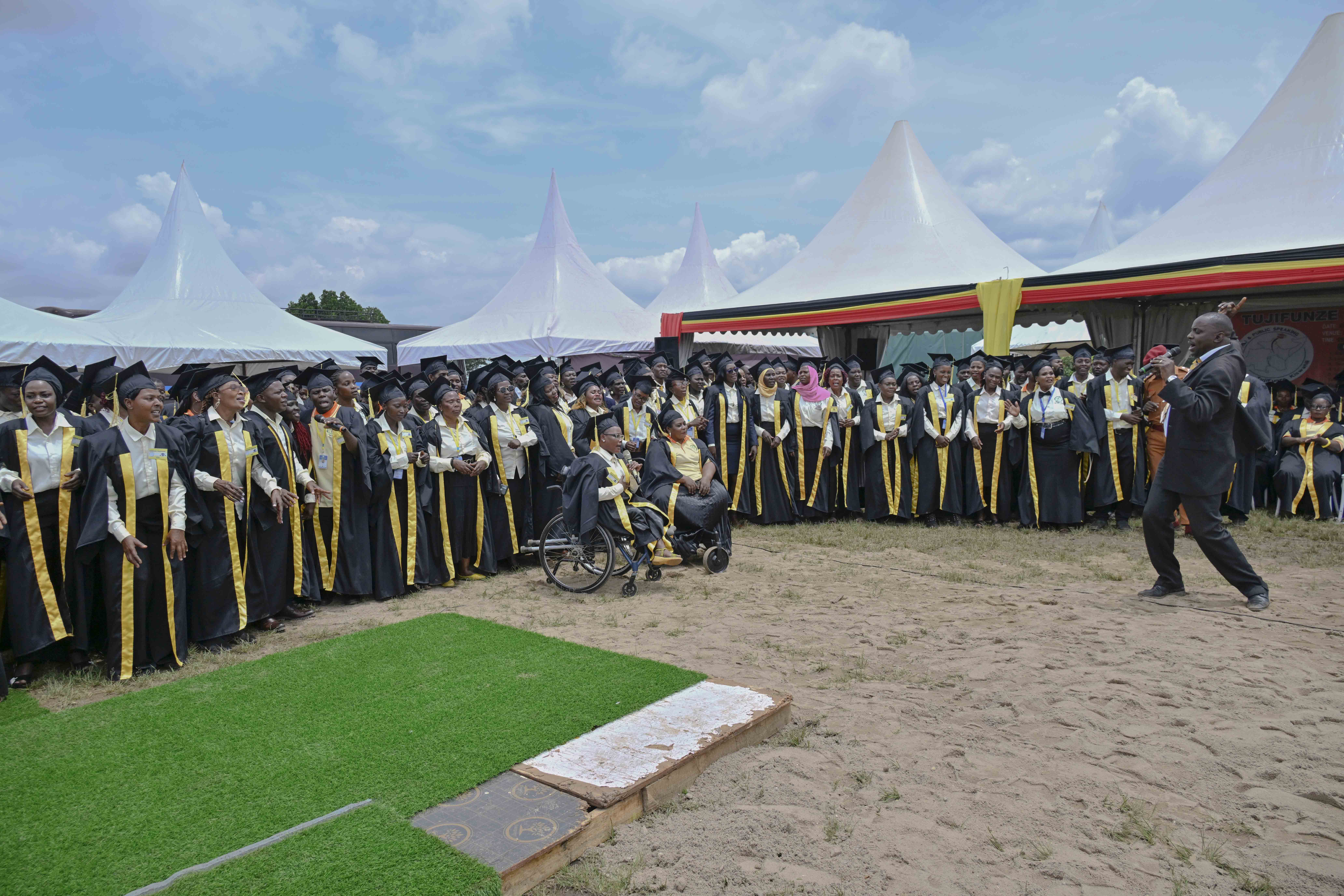 President Yoweri Kaguta Museveni making his remarks during the 1st Graduation of Kiswahili Cadres 2023-2024 at Kyambogo University on the 24th October 2024. 