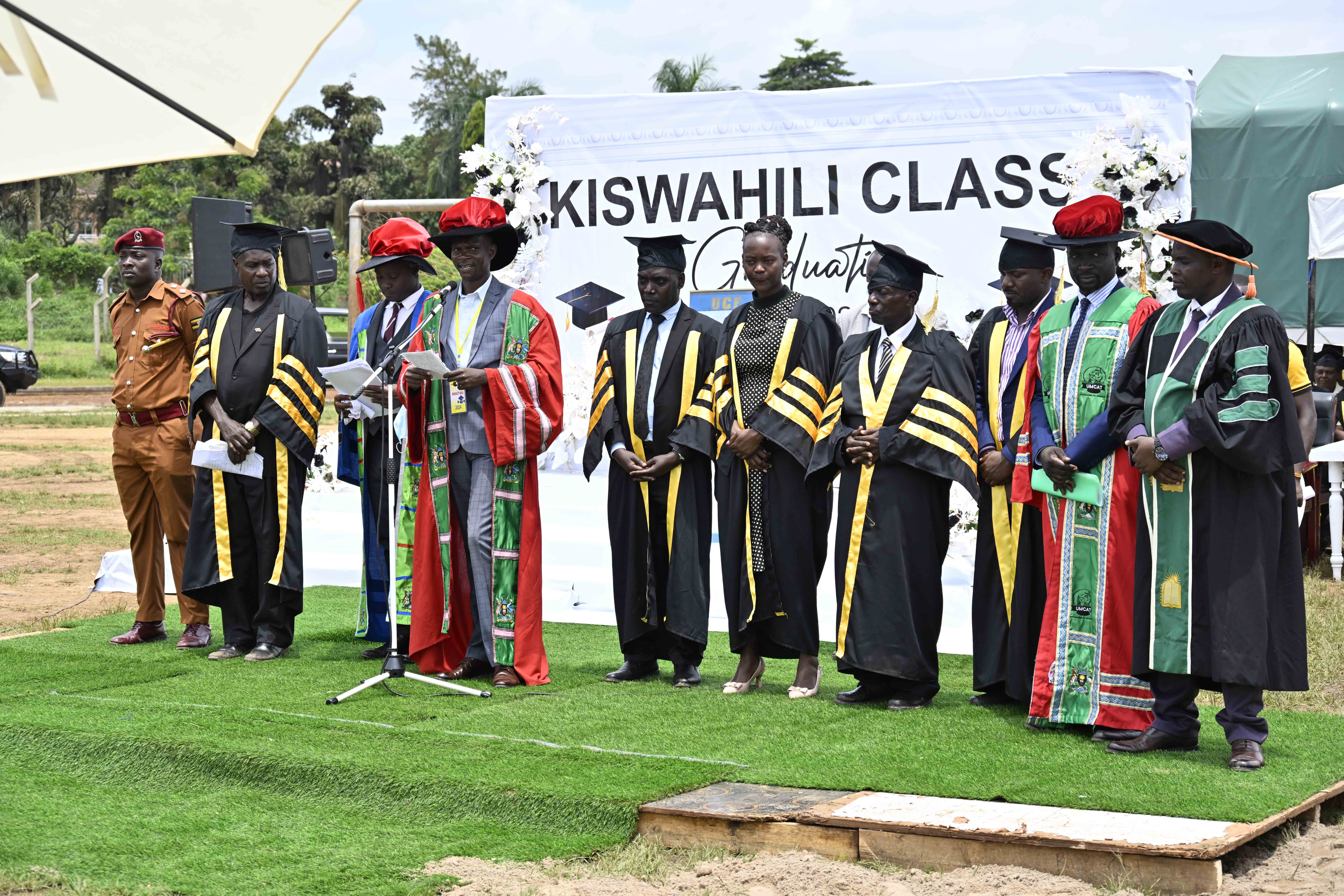 President Yoweri Kaguta Museveni making his remarks during the 1st Graduation of Kiswahili Cadres 2023-2024 at Kyambogo University on the 24th October 2024. 
