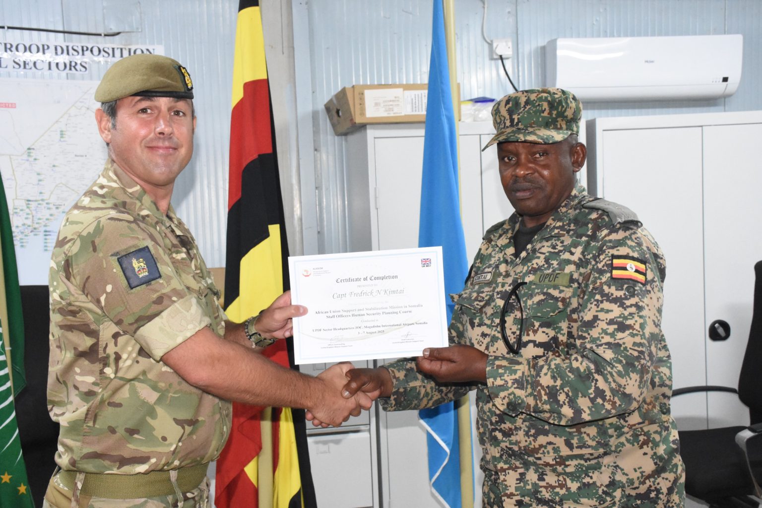 UPDF Officers Complete UK-Led Human Security Training in Somalia