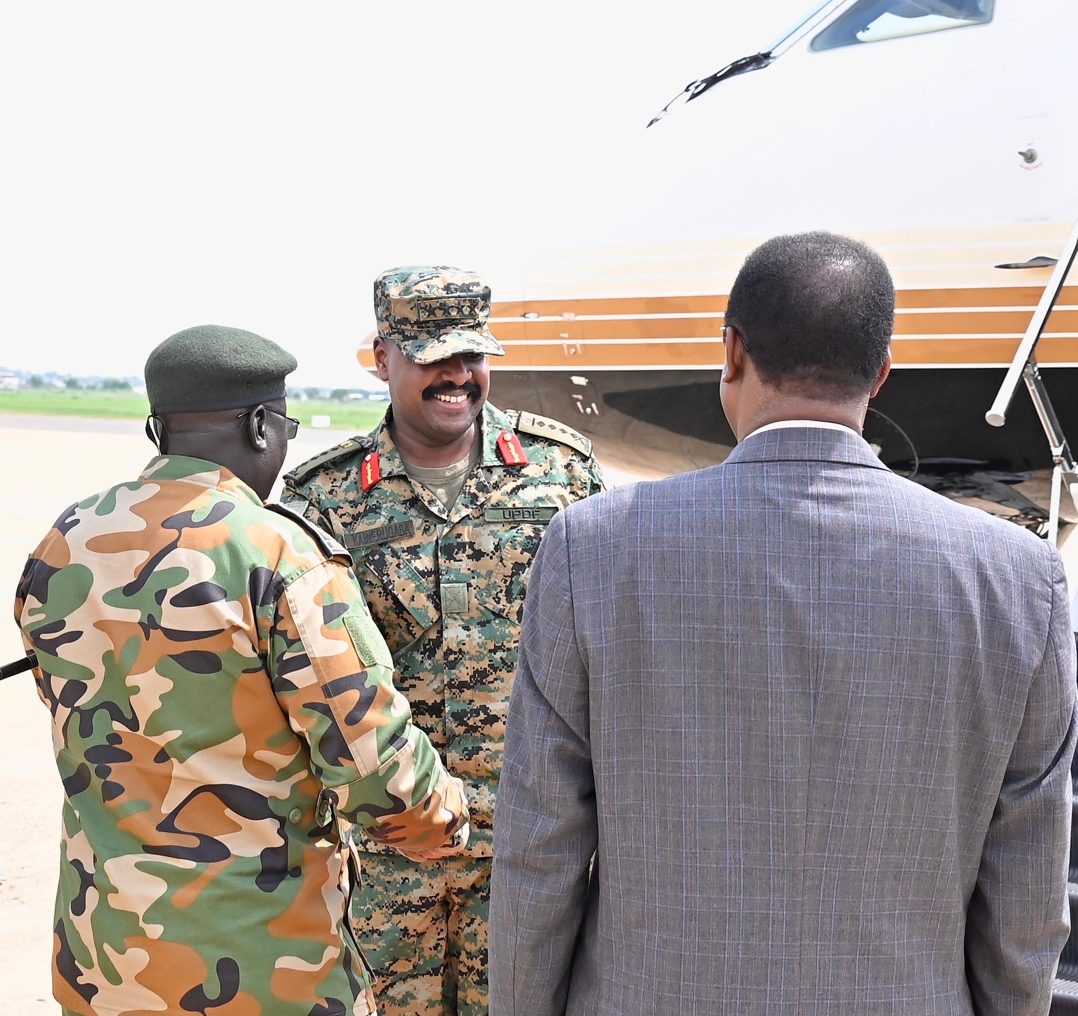 Gen Muhoozi Kainerugaba in Juba